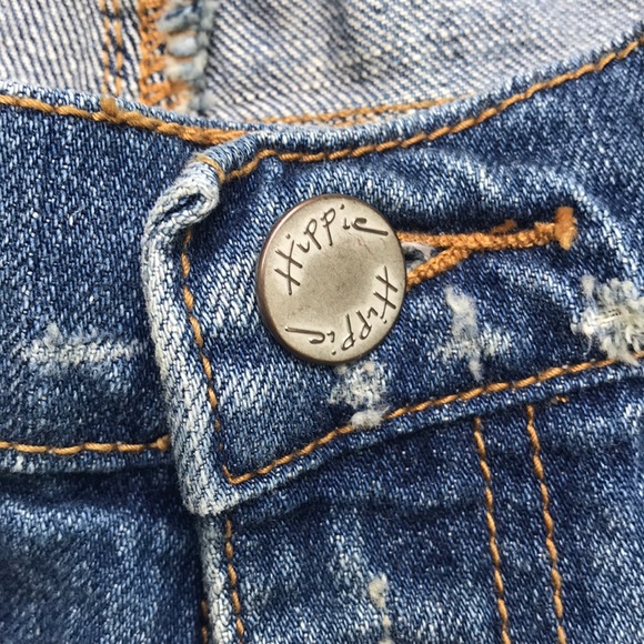 🌻 3/25 🌻 Boho Hippie Distressed Flare Leg Jeans - Picture 4 of 10